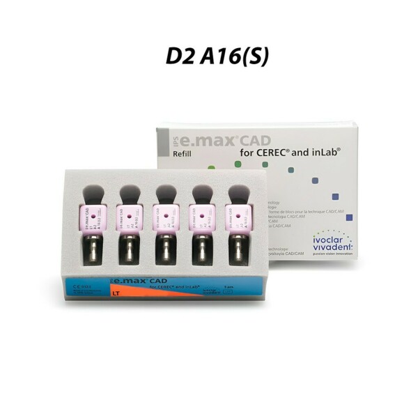 IPS e.max CAD CEREC/inLab LT - блоки из стеклокерамики, цвет D2 A16 (S), 5 шт - фото 0
