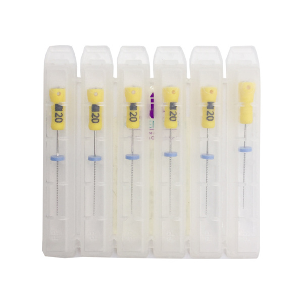 Файлы ручные FKG К-Files, для зондирования и прохождения каналов, ручка со счетчиком, 25 мм, №20/.02, сталь, 6 шт - фото 1