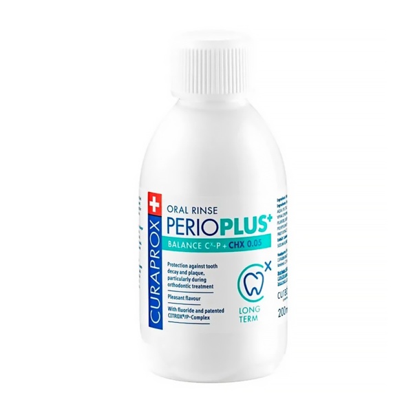 Ополаскиватель Curaprox Perio Plus Balance, с хлоргексидином 0.05%, 200 мл, 1 шт - фото 0