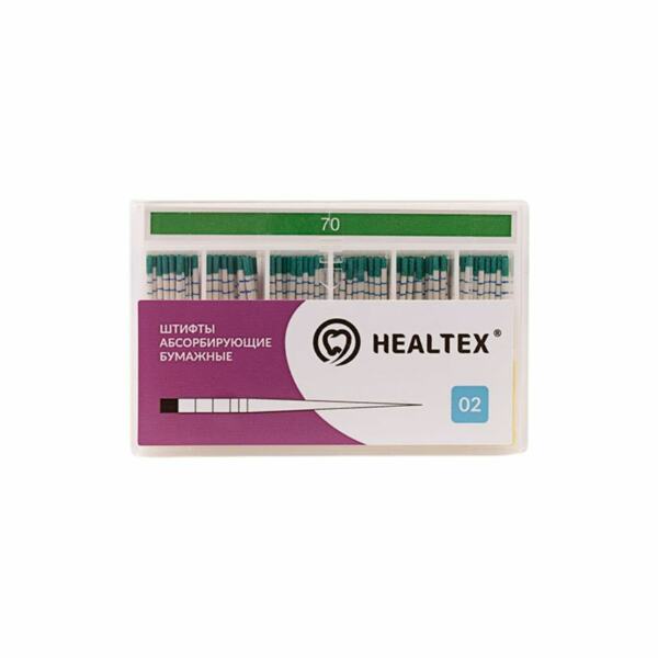 Штифты бумажные Healtex, абсорбирующие, с маркировкой длины, №70/.02, 200 шт - фото 0