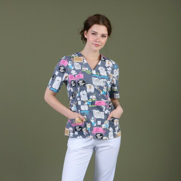 Туника женская Тезис TZ305, принт "Котики и собачки", 46 - фото 1