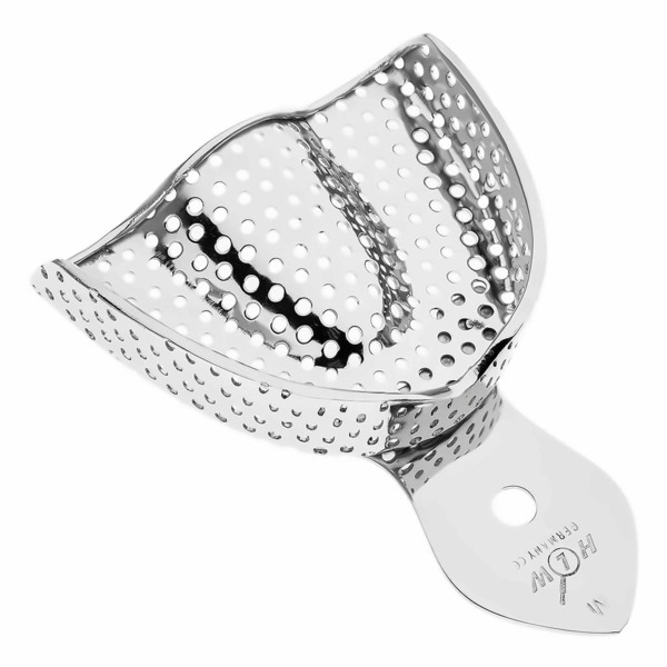 Ложка оттискная HLW, полная, перфорированная, верхняя челюсть, размер M, сталь, 1 шт - фото 0