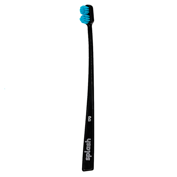 Зубная щетка Splash Brush Double 170, средней жесткости, черный, 1 шт - фото 0