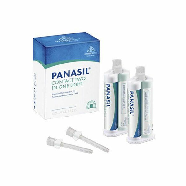 Корригирующий материал Kettenbach Panasil contact two in one Light, для двойного смешивания, жидкотекучий, светло-зеленый, 2x50 мл + 6 канюль