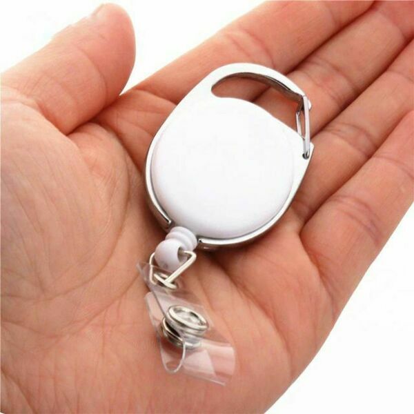 Держатель для бейджа с рулеткой, белый - фото 0