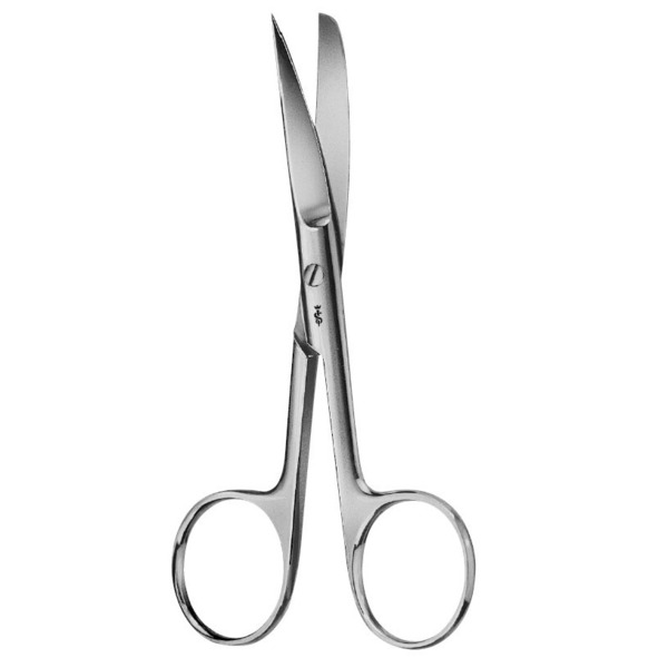 Ножницы хирургические, изогнутые, остро/тупоконечные, стандартные, длина 130 мм - фото 0