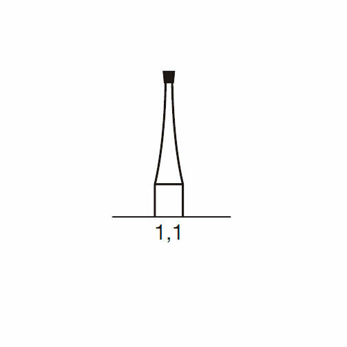 Бор твердосплавный CB 2, конус обратный, D=1.0 мм, L=1.1 мм, RA, синий - фото 1