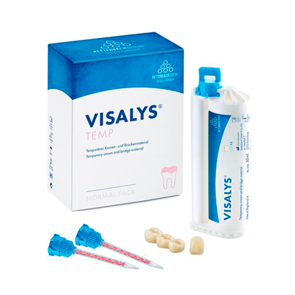Visalys Temp Normal pack - материал для изготовления временных коронок и мостов, цвет A2, 50 мл + 15 смесительных канюль