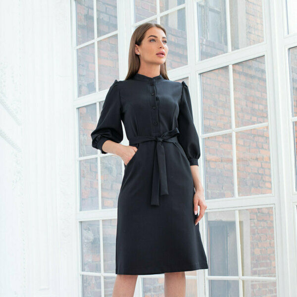 Платье Dr. Nice «Beauty» на пуговицах, черный, 46 - фото 2