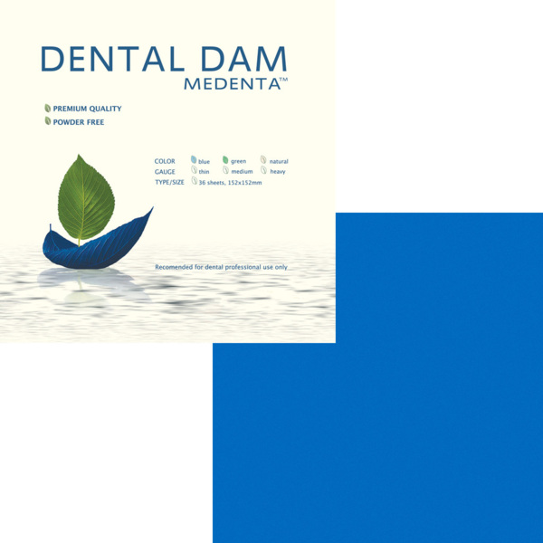 Dental Dam - завеса стоматологическая для изоляции полости рта, голубая/тонкая, 36 шт - фото 1