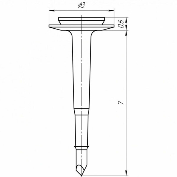 Пин безударный EndoCarbon, L=7 мм, D=2,5 мм, H=0,6 мм, 5 шт - фото 1