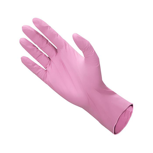 Перчатки нитриловые, текстурированные, розовые, размер L, 100 шт - фото 1
