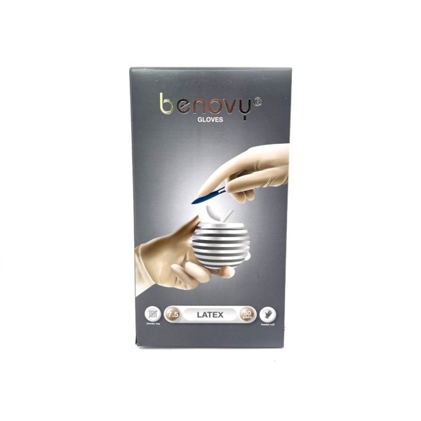 Перчатки одноразовые Benovy Dental Formula, латексные, стерильные, белые, 7,5 M, 50 пар - фото 0