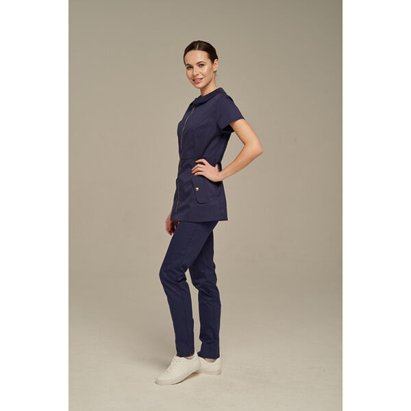 Туника женская Dr. Nice на молнии, с воротником, синий, 42 - фото 2