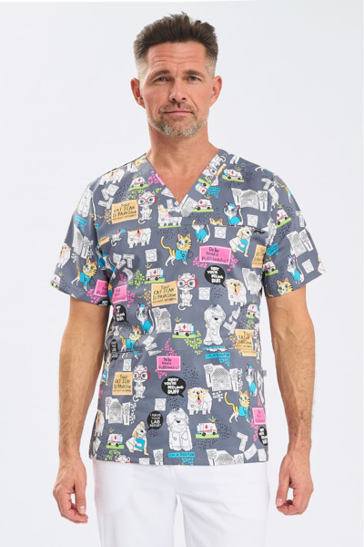 Туника мужская Тезис TZ600, принт "Котики и собачки", 56 - фото 0