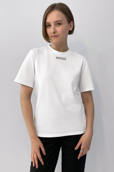 Футболка женская Тезис TZ111, принт "DENTIST", белый, 48-50 - фото 0