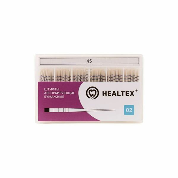 Штифты бумажные Healtex, абсорбирующие, с маркировкой длины, №45/.02, 200 шт - фото 0