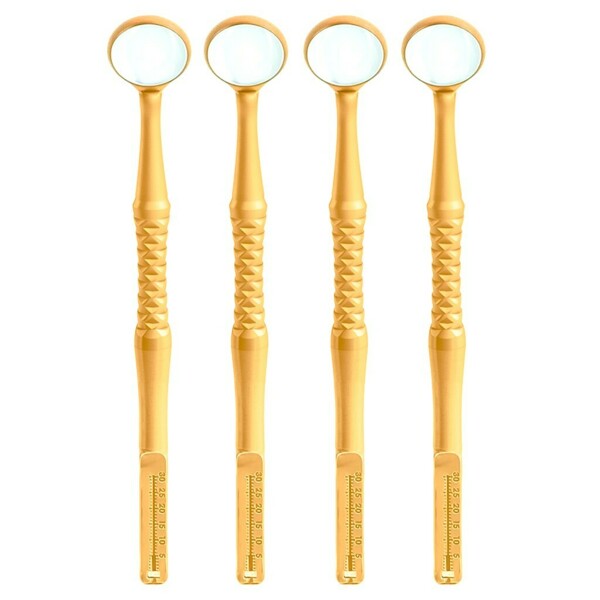 Зеркало стоматологическое Dialog M2 Endo-Guage, родиевое, №3, желтый, 4 шт - фото 0