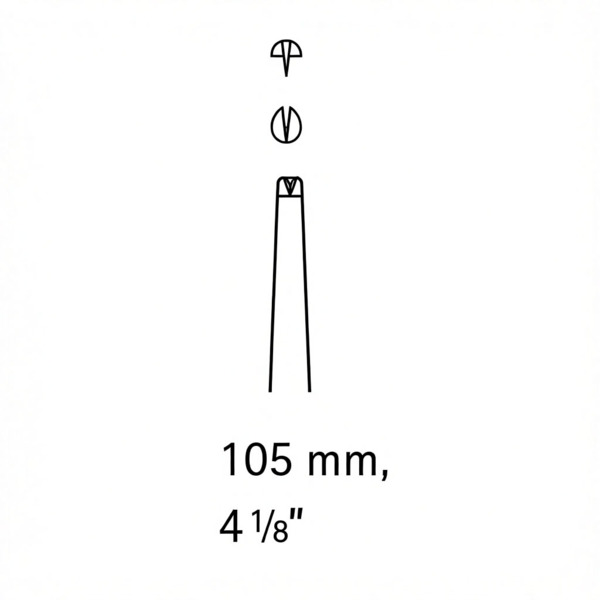 Пинцет хирургический Aesculap, прямой, стандартный, для фиксации мягких тканей, гладкие зубчики 1х2, L=105 мм, сталь, 1 шт - фото 1