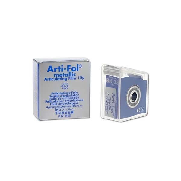 Фольга артикуляционная Bausch Arti-Fol, односторонняя, синяя металлик, в раздаточном устройстве, 12 мкм, 22 мм х 20 м, 1шт - фото 0