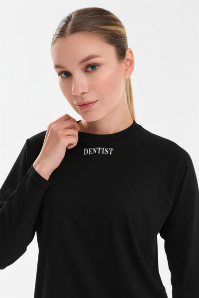 Лонгслив женский Тезис TZ112, принт "DENTIST", черный, 44 - фото 2