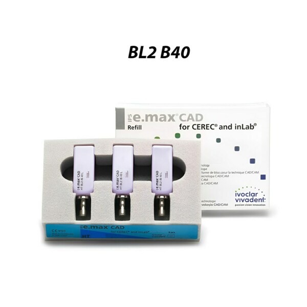 IPS e.max CAD CEREC/inLab HT - блоки из стеклокерамики, цвет BL2 B40, 3 шт - фото 0