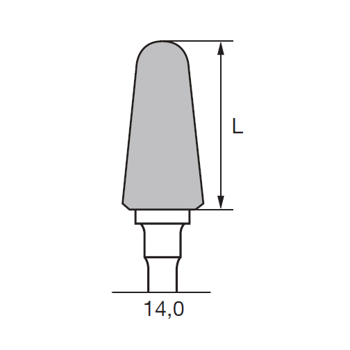 Бор твердосплавный CC 79 SCX, конус закругленный, D=7.0 мм, L=14.0 мм, HP - фото 1