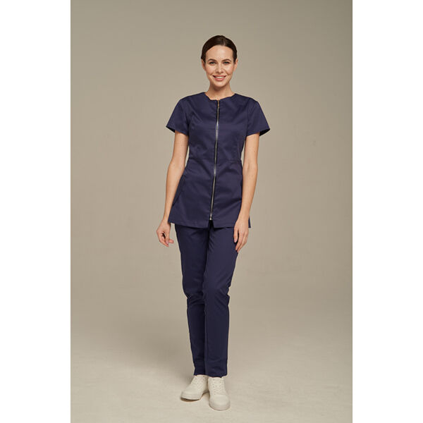 Туника женская Dr. Nice на молнии, без воротника, синий, 46 - фото 0