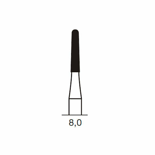 Финишный твердосплавный бор CF 375 R, конус закругленный, D=1.8 мм, L=8.0 мм, FG, синий - фото 1