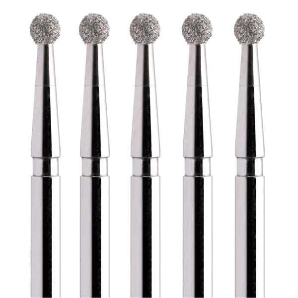 Бор алмазный 801, шаровидный, D=1.4 мм, FG, черный, 5 шт - фото 0