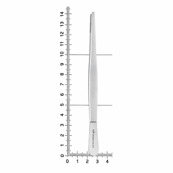 Пинцет анатомический HLW №22-20, прямой, для фиксации мягких тканей, рифленые зубчики, L=140 мм, сталь, 1 шт - фото 3