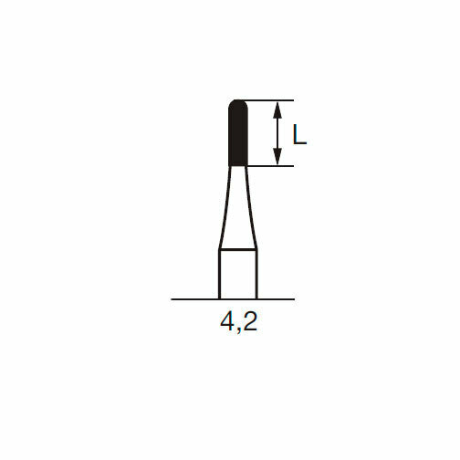 Бор твердосплавный CB 31 R, цилиндр закругленный, с зубцами, D=1.2 мм, L=4.2 мм, FG, синий - фото 1