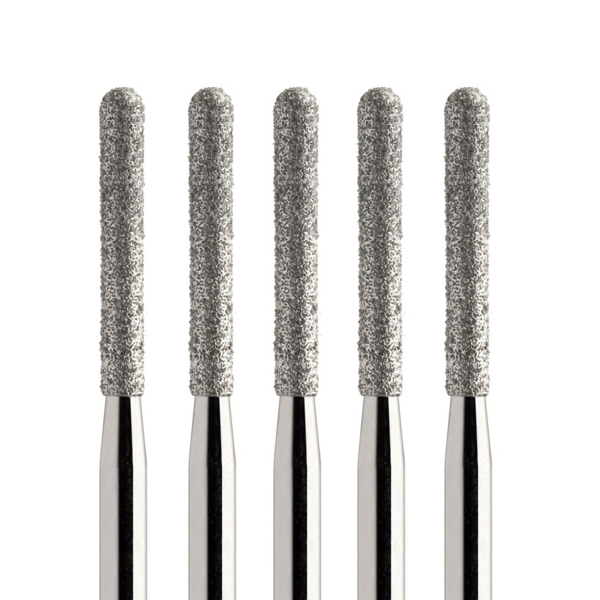 Бор алмазный 882, цилиндр закругленный, D=1.2 мм, L=10 мм, FG, зеленый, 5 шт - фото 0