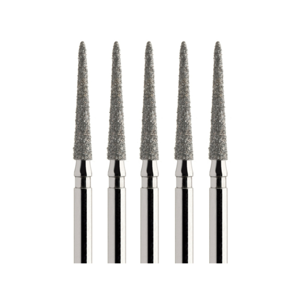 Бор алмазный 859, пика, D=1.8 мм, L=10 мм, FG, черный, 5 шт - фото 0