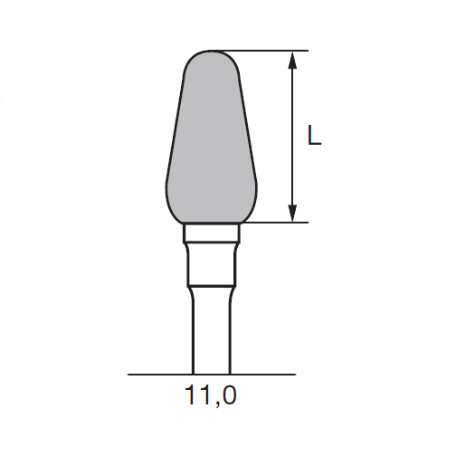 Бор твердосплавный CC 351, почка, закругленный, D=2.3 мм, L=15.0 мм, HP - фото 1