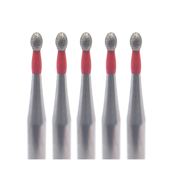 Бор алмазный Ecoline E 379, олива, D=0.9 мм, FG S, красный, 5 шт - фото 0