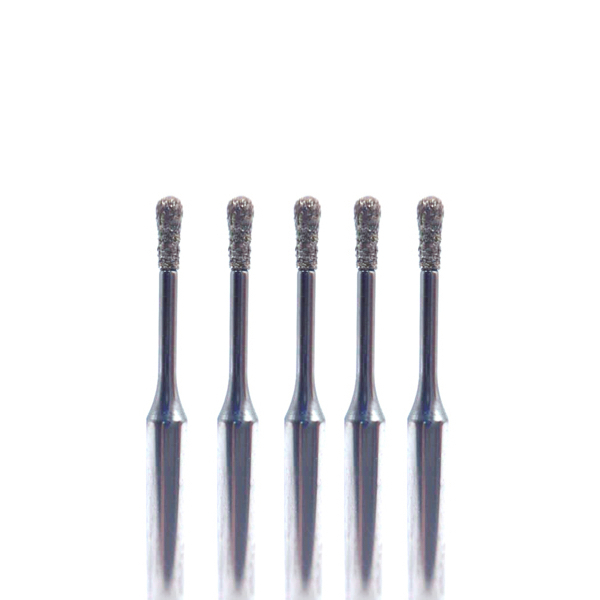 Бор алмазный 830RM, бутон, D=0.9 мм, L=2.7 мм, FG, синий, 5 шт - фото 0