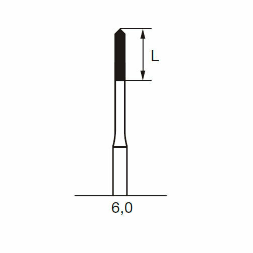 Бор твердосплавный Линдеманна CB 255A, хирургический, торпеда, D=1.2 мм, L=6.0 мм, FGXL, синий - фото 1