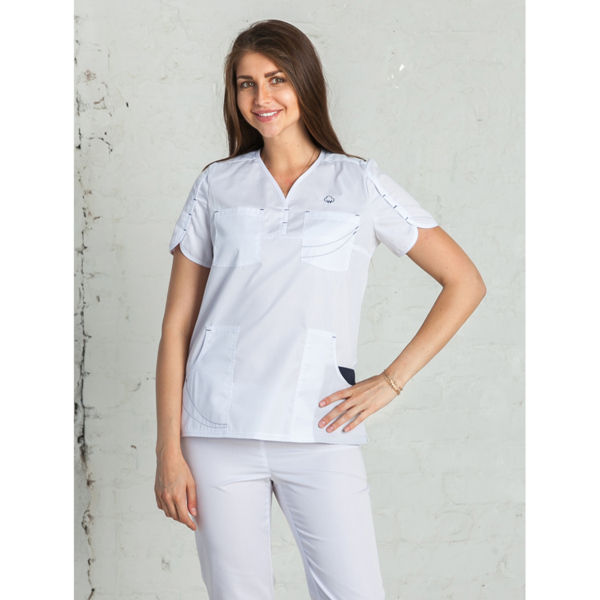 Блуза медицинская женская White Wears «Амалия», белый, 50 - фото 0