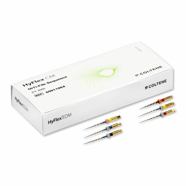 Файлы машинные Coltene HyFlex CM, стерильные, для техники Single Length, 21 мм, набор (№20-40/.04; №20/.06; №25/.08, 19 мм), никель-титан, 6 шт - фото 1