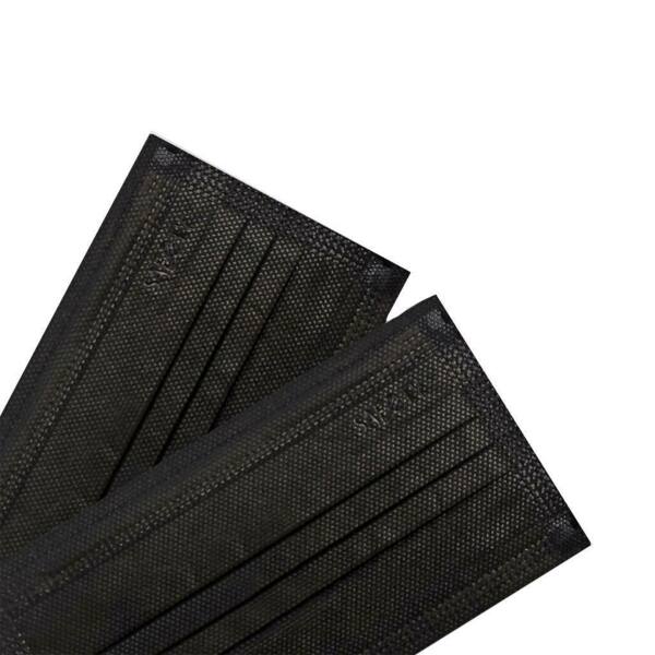 Маски медицинские Safety, 3-х слойные, одноразовые, с фильтром мелтблаунт, черные, 50 шт - фото 2