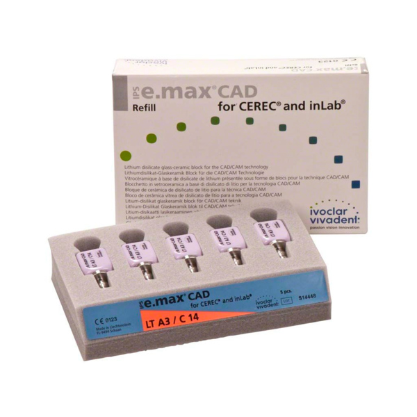 IPS e.max CAD CEREC/inLab LT - блоки из стеклокерамики, цвет A3 C14, 5 шт - фото 1