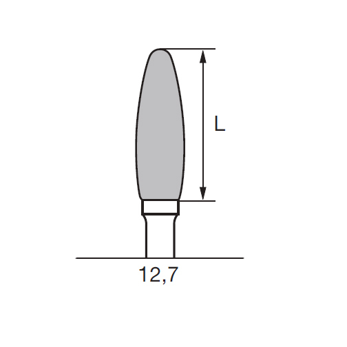 Бор твердосплавный CC 250 TX, олива, D=4.0 мм, L=12.7 мм, HP, фиолетовый - фото 1