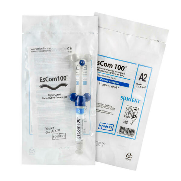 EsCom100 — пломбировочный материал, цвет А2, шприц 4 г - фото 1