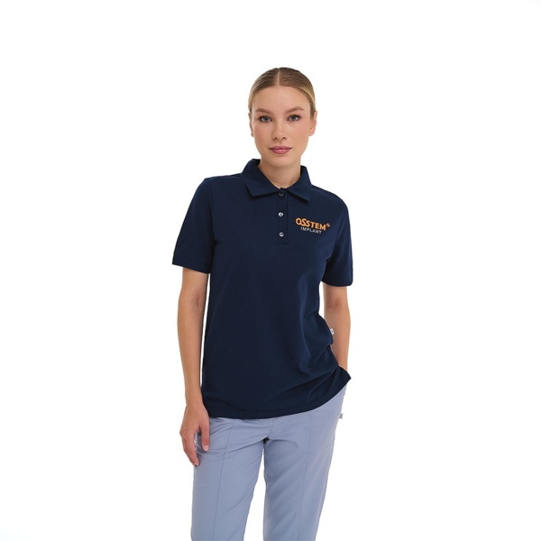 Поло женское Амрита "Osstem", темно-синий, 50 размер - фото 2