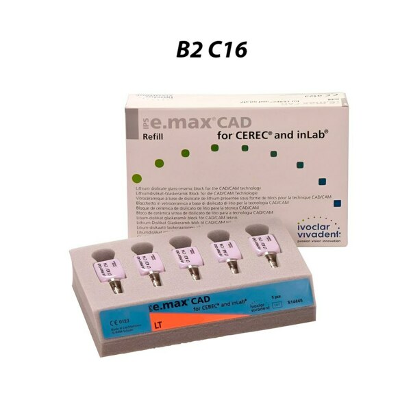 IPS e.max CAD CEREC/inLab LT - блоки из стеклокерамики, цвет B2 C16, 5 шт - фото 0