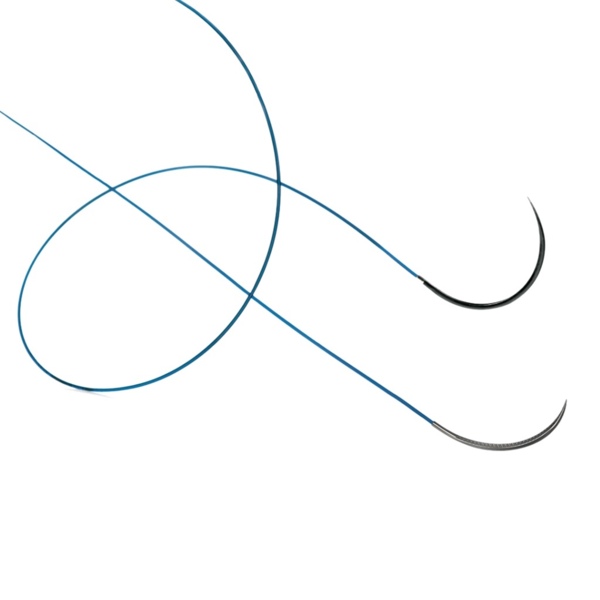 Шовный материал B.Braun Оптилен, нерассасывающаяся мононить, 5/0 45 см, обратно-режущая игла 16 мм 3/8, синий, 36 шт - фото 0