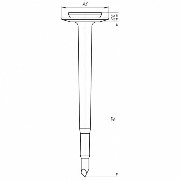 Пин безударный EndoCarbon, L=10 мм, D=2,5 мм, H=0,6 мм, 5 шт - фото 1