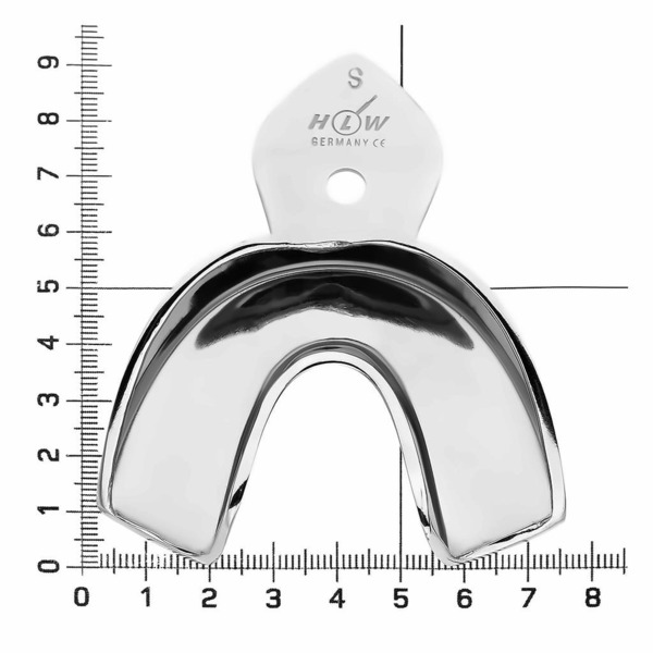Ложка оттискная HLW, полная, без перфорации, нижняя челюсть, размер S, сталь, 1 шт - фото 1