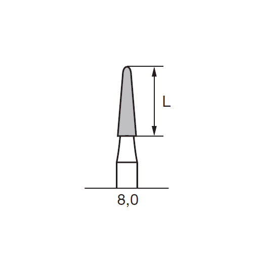 Бор твердосплавный CC 138 TX, конус закругленный, D=2.3 мм, L=8.0 мм, HP, фиолетовый - фото 1